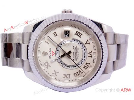 High quality Rolex Sky-Dweller 42mm Cream Face Stainless Steel Case